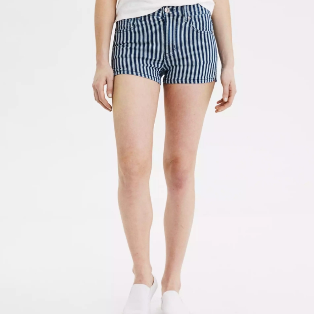 American Eagle Pinstripe Hi-Rise Shortie Size 14